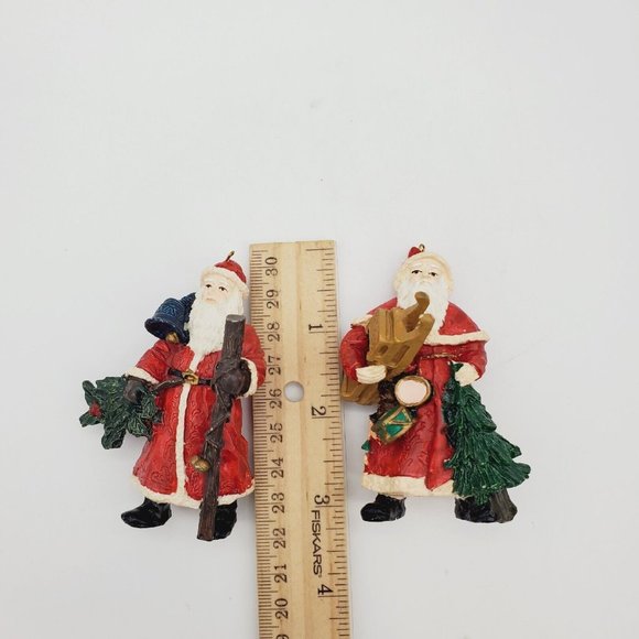 VTG Plastic Santa Ornaments  3"‎ St Nicholas Set 2x Christmas Sled Holiday - Picture 6 of 6